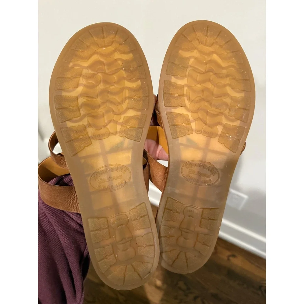 Kork-Ease Myrna Tan Brown Leather Toe Loop Cork Flat Sandals Womens Size 9M
